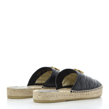 Gucci Nappa Matelasse GG Marmont Espadrille Slippers 38 Black 4 of 11