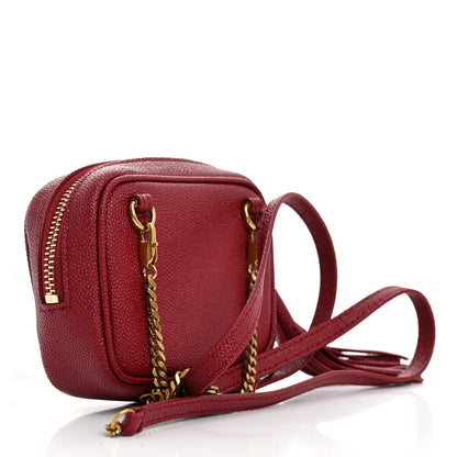 Saint Laurent Grain De Poudre Matelasse Monogram Baby Lou Camera Bag Opyum Red 2 of 10