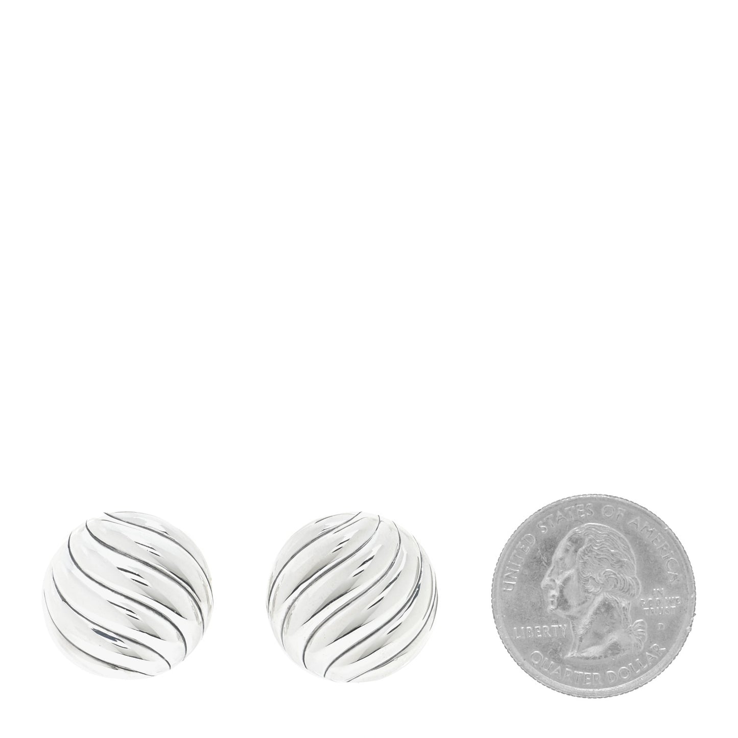 Sterling Silver 20mm Sculpted Cable Stud Earrings