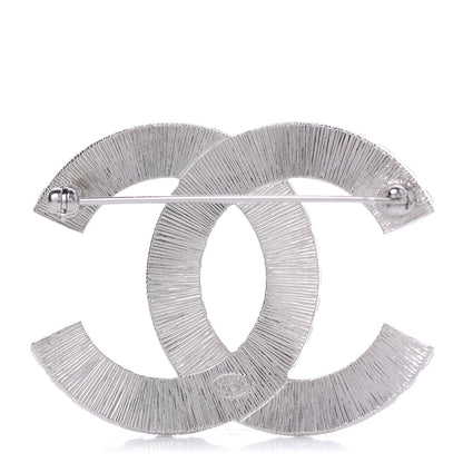 Chanel Baguette Crystal CC Brooch Silver 3 of 4