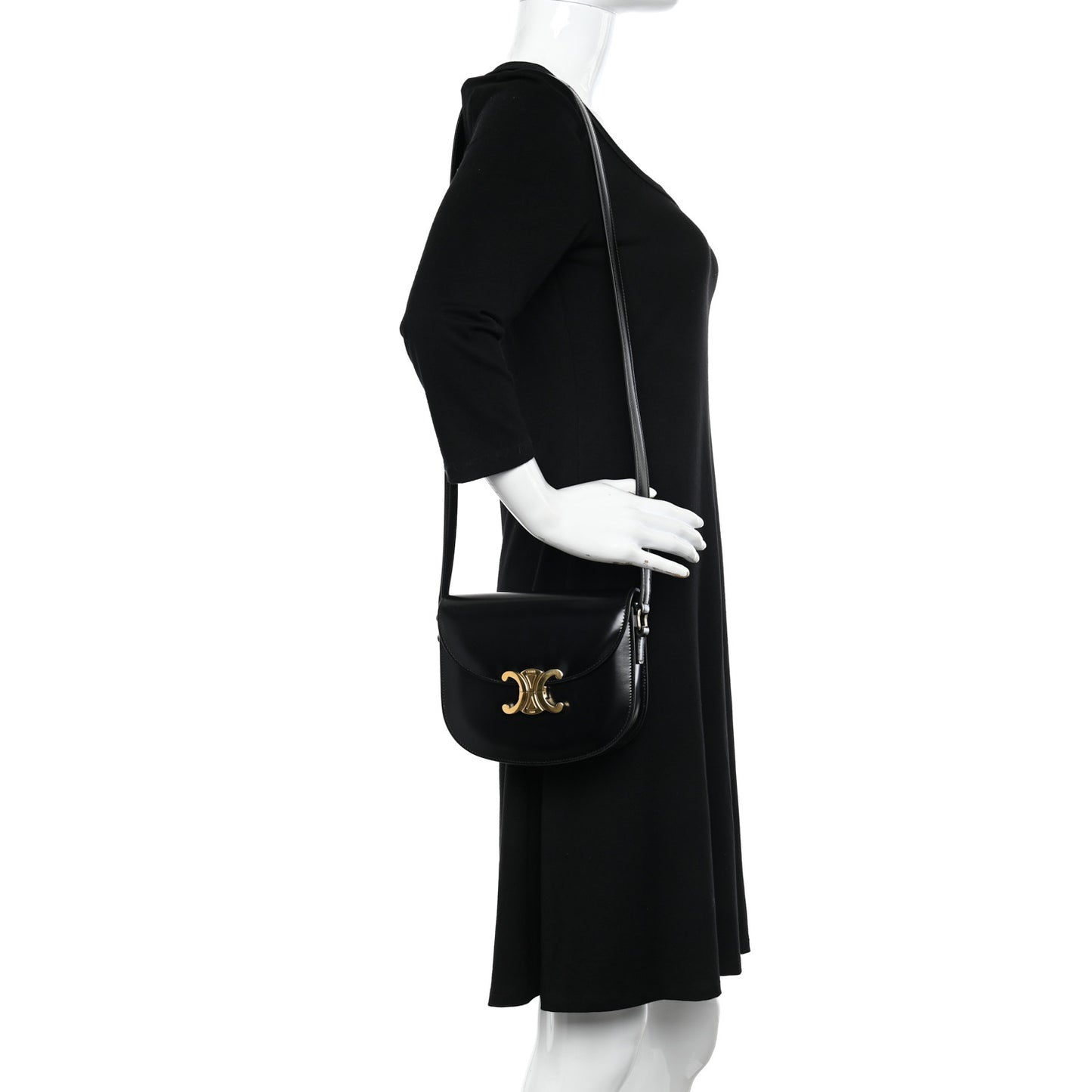 Shiny Calfskin Teen Besace Black