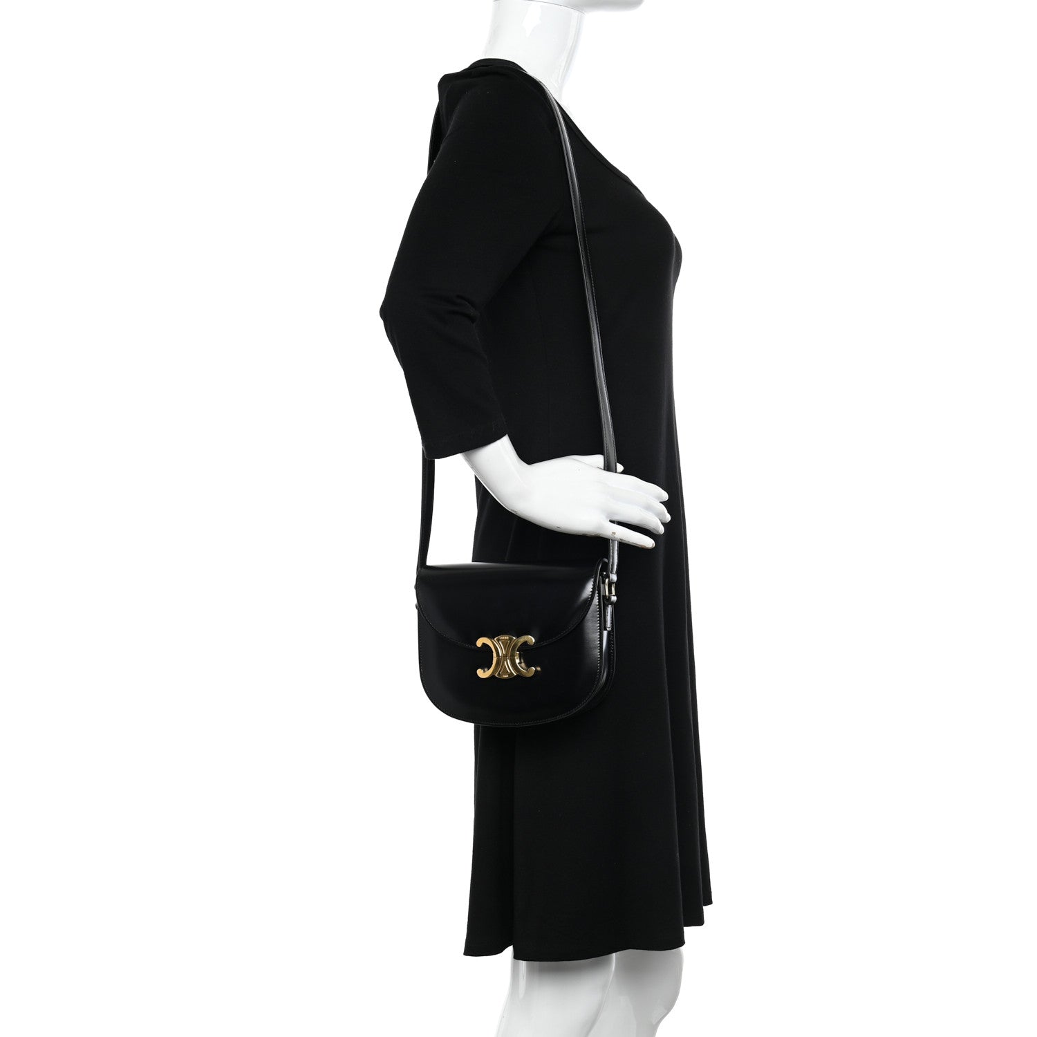 Celine Shiny Calfskin Teen Besace Black 2 of 9