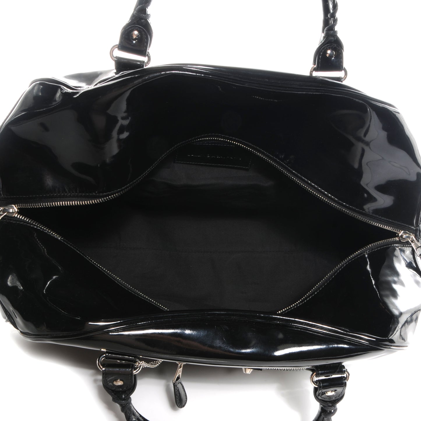 Patent Leather Bowling MM Bag Black