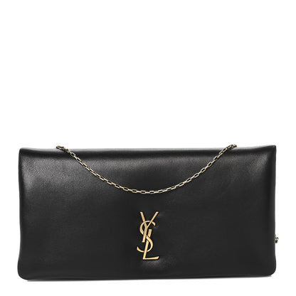 Saint Laurent Padded Lambskin Mini Calypso Wallet On Chain WOC Black 1 of 11