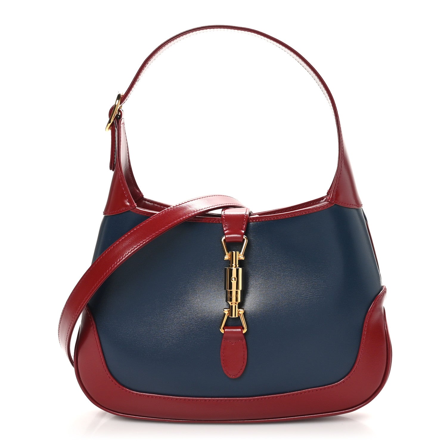 Gucci Boarded Dyana Lux Calfskin Bi-Color Small Jackie 1961 Hobo Blue Agata New Cherry Red 1 of 10