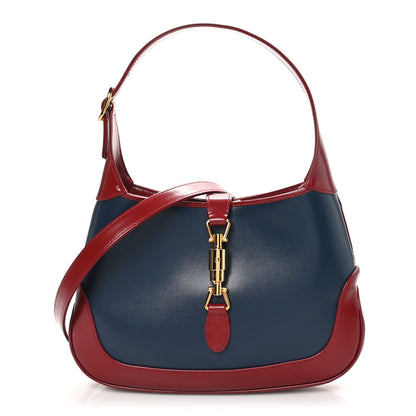 Gucci Boarded Dyana Lux Calfskin Bi-Color Small Jackie 1961 Hobo Blue Agata New Cherry Red 1 of 10