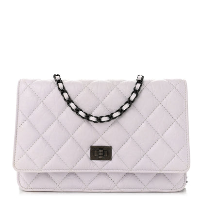 Chanel Aged Calfskin Quilted Reissue Wallet On Chain WOC White 1 of 12
