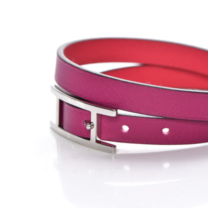 Hermes Swift Behapi Double Tour Reversible Bracelet T3 Rose Pourpre Rose Extreme 4 of 7