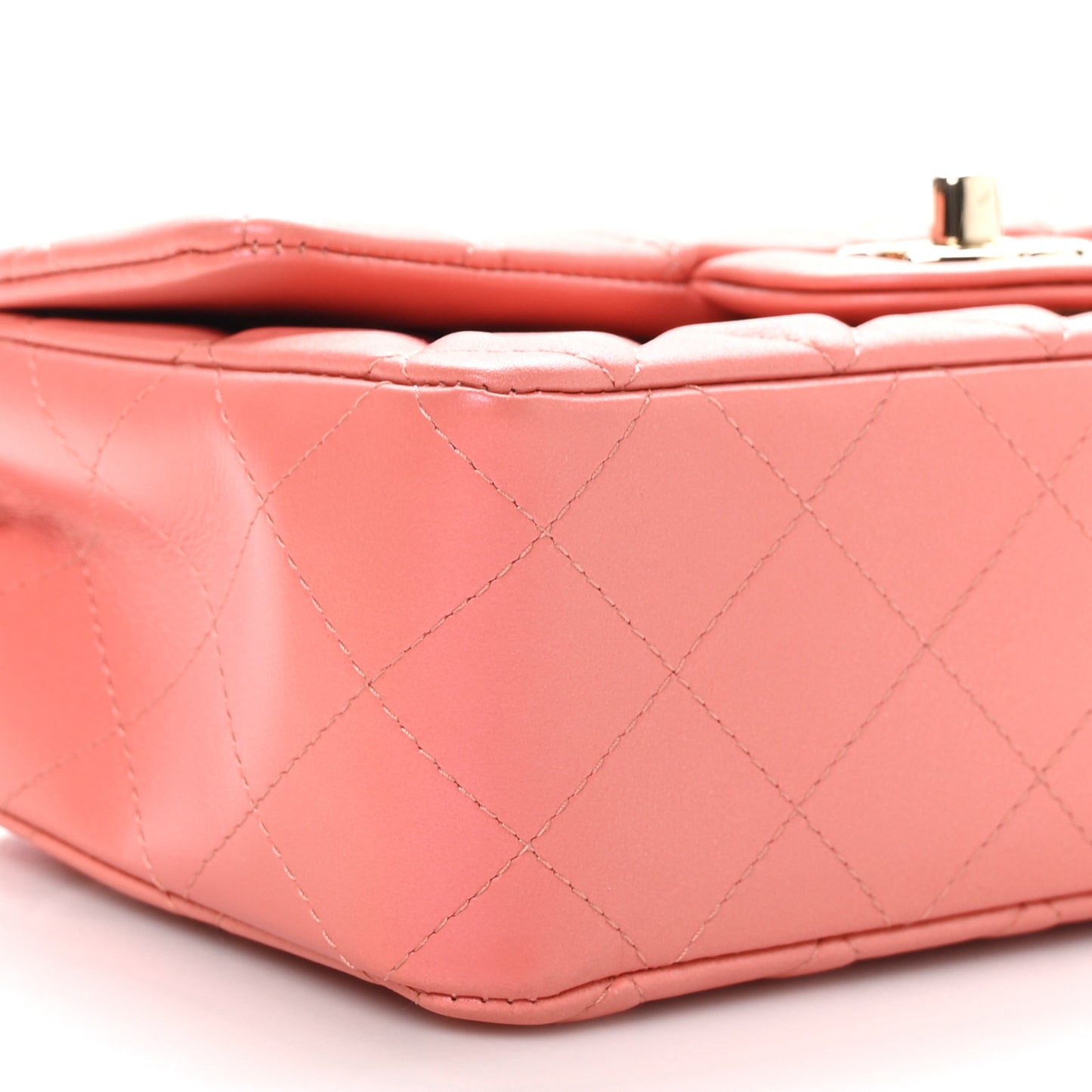 Lambskin Quilted Mini Rectangular Flap Pink