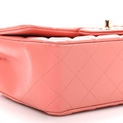 Chanel Lambskin Quilted Mini Rectangular Flap Pink 9 of 11