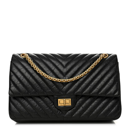 Chanel Aged Calfskin Chevron Quilted 2.55 Reissue 226 Flap Black 1 of 11