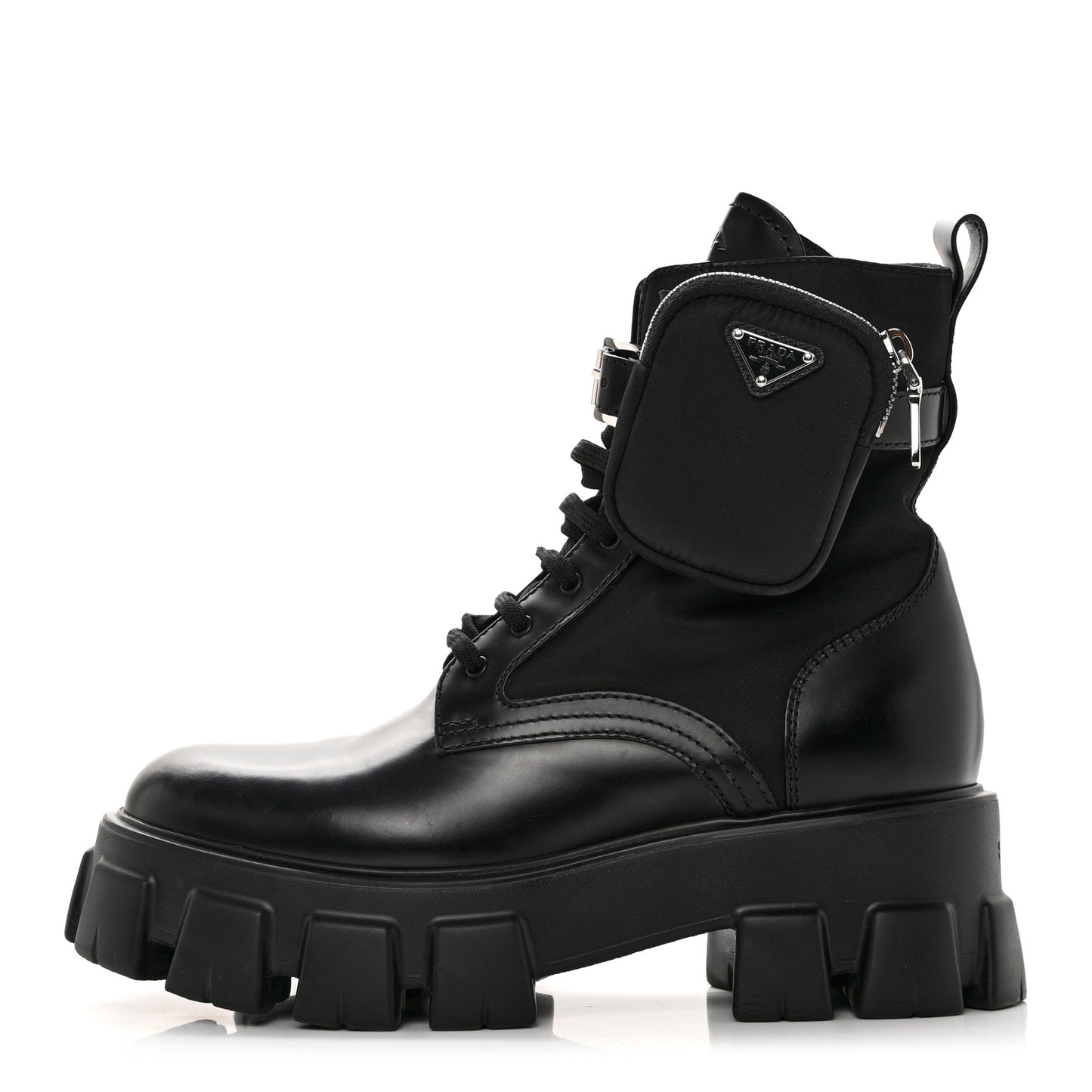 Spazzolato Rois Nylon Metal Triangle Logo Monolith Pouch Pocket 55mm Boots 40 Black