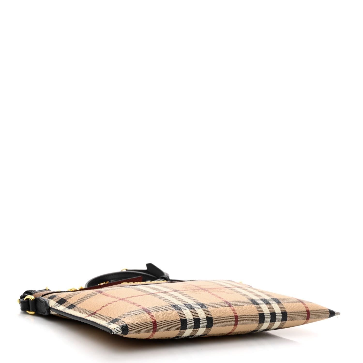 Burberry Haymarket Check Peyton Crossbody Clutch Bag Toffee 4 of 17