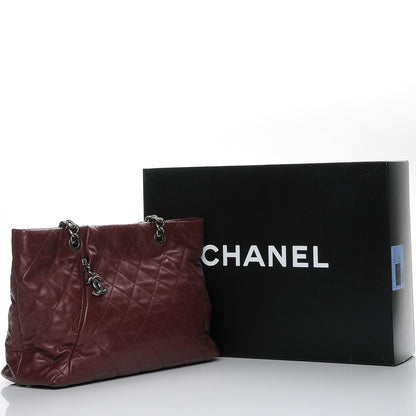 Chanel Calfskin Large Coco Pleats Tote Burgundy 8 of 8
