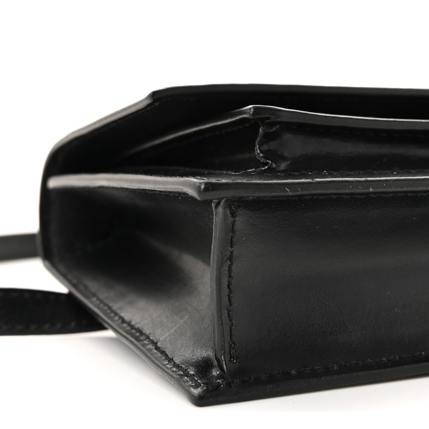 Shiny Box Calfskin Monochrome XS Sharp Belt Bag Black