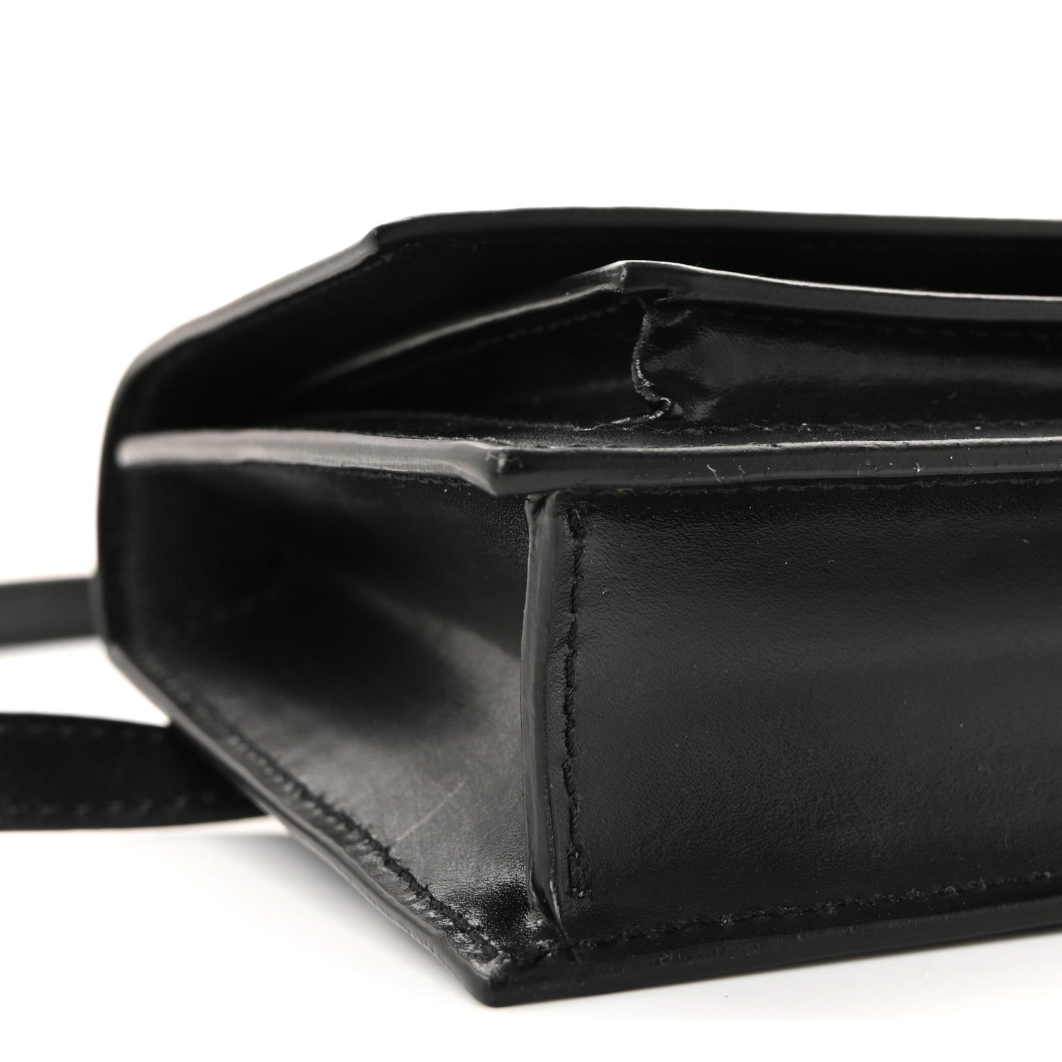 Balenciaga Shiny Box Calfskin Monochrome XS Sharp Belt Bag Black 8 of 9