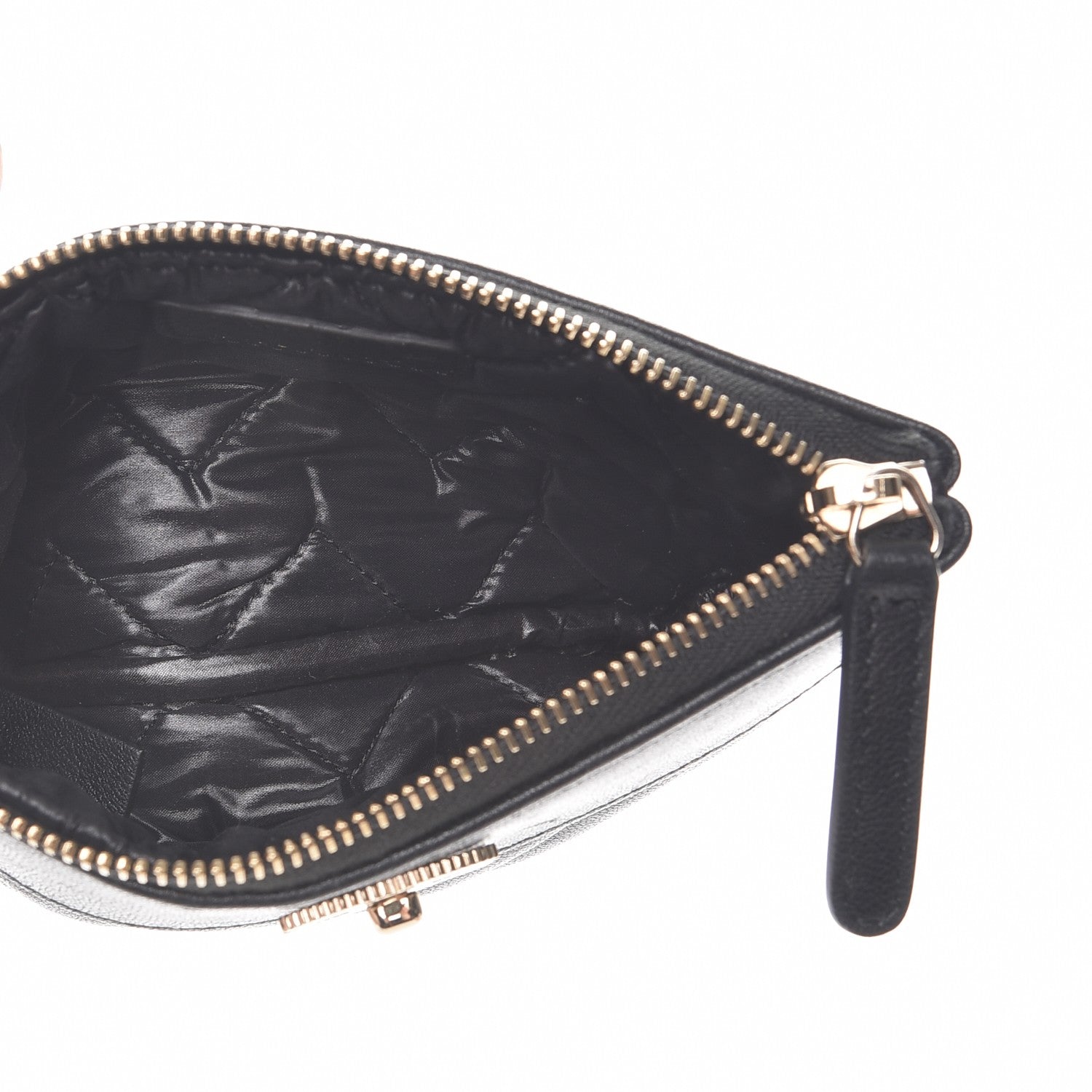 Chanel Sheepskin Chevron Quilted Small Vintage Mademoiselle Cosmetic Case Black 5 of 8