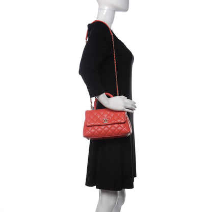 Chanel Caviar Quilted Mini Coco Handle Flap Red 2 of 11