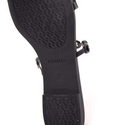 Hermes Rubber Chaine d'Ancre Rivage Sandals 37 Black 6 of 8