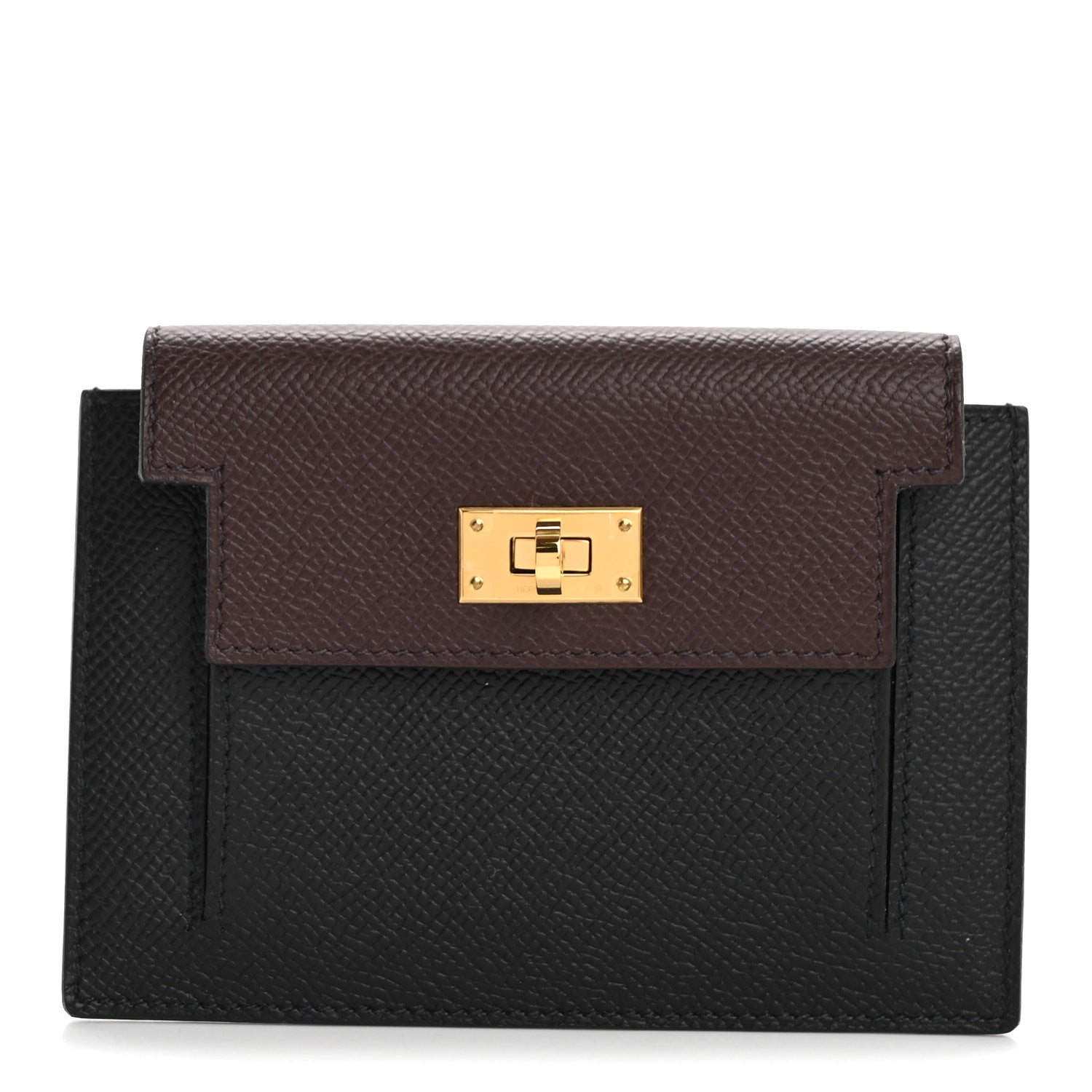 Hermes Epsom Tricolor Kelly Pocket Compact Wallet Black Rouge H Bleu Saphir 1 of 8
