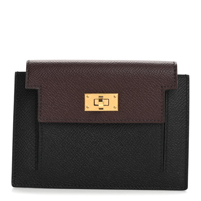Hermes Epsom Tricolor Kelly Pocket Compact Wallet Black Rouge H Bleu Saphir 1 of 8