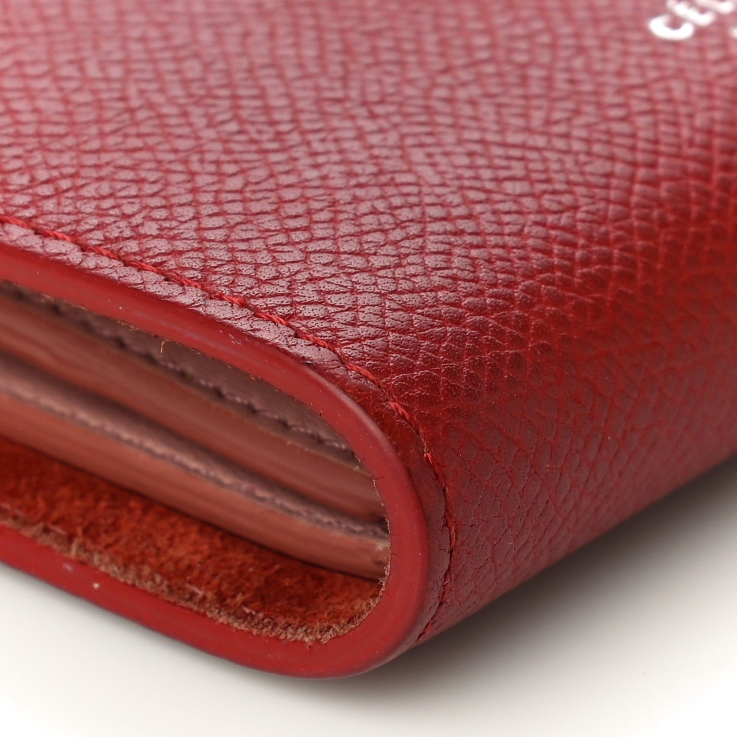 Grained Calfskin Medium Multifunction Strap Wallet Scarlet