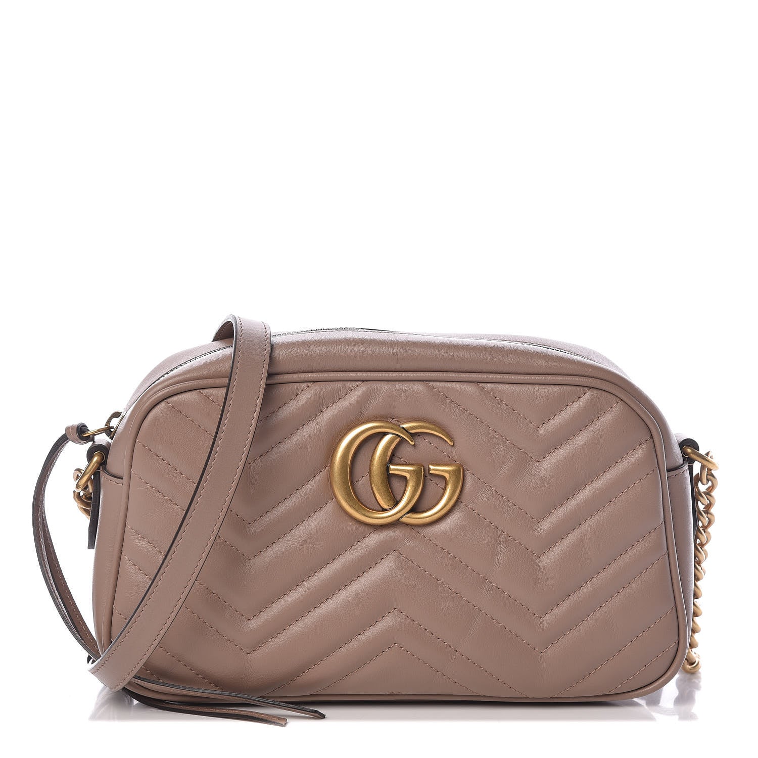 Gucci Calfskin Matelasse Small GG Marmont Chain Shoulder Bag Porcelain Rose 1 of 15