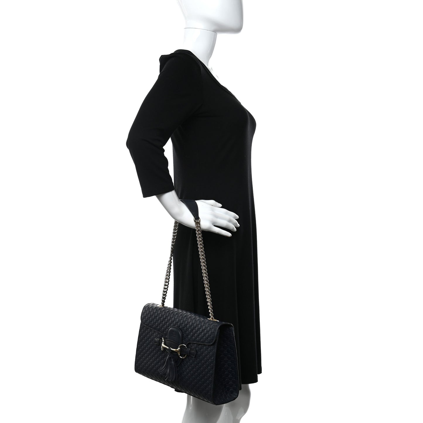 Soft Microguccissima Medium Emily Chain Shoulder Bag Blue