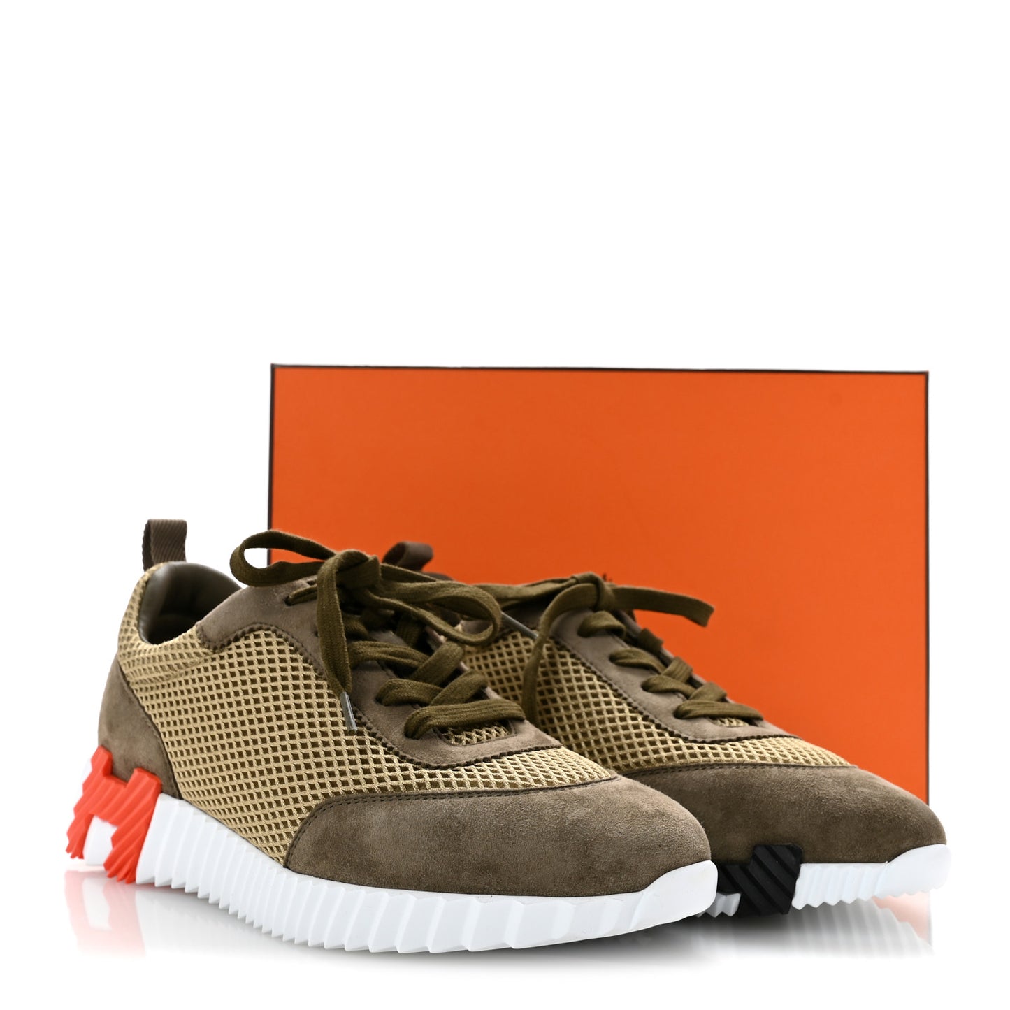 Air Mesh Suede Goatskin Bouncing Sneakers 40 Vert Toundra