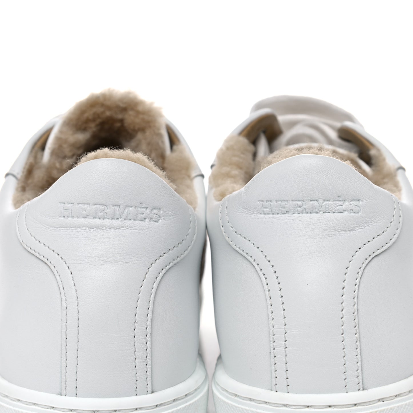 Calfskin Woolskin Womens Advantage Sneakers 37.5 White