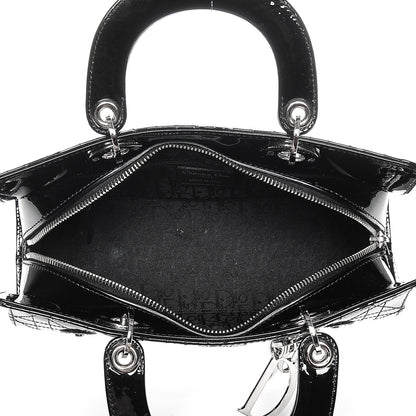 Christian Dior Patent Cannage Stitched Small East West Lady Dior Black 5 of 6
