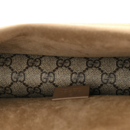 Gucci GG Supreme Monogram Suede Crystal Small Dionysus Shoulder Bag Beige Ebony Taupe 5 of 12