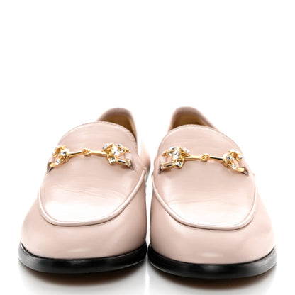 Gucci Malaga Kid Crystal Horsebit Womens Jordaan Loafers 37.5 Pink Hibiscus 2 of 9