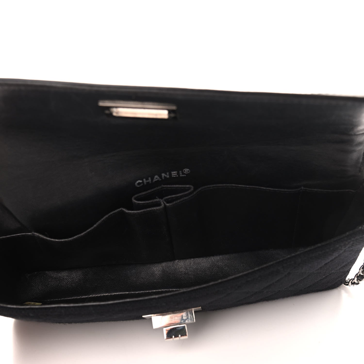 Chanel Jersey Patent Quilted 2.55 Reissue East West Flap Black 5 of 13