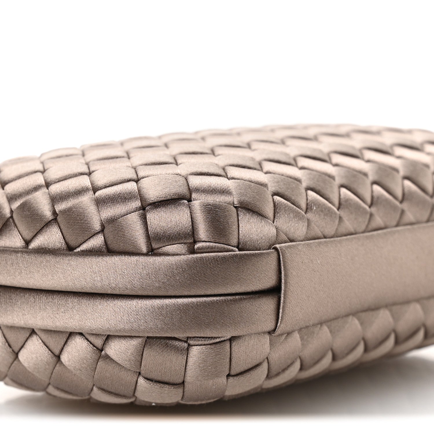 Bottega Veneta Satin Intreccio Impero Knot Clutch  Limestone 8 of 9