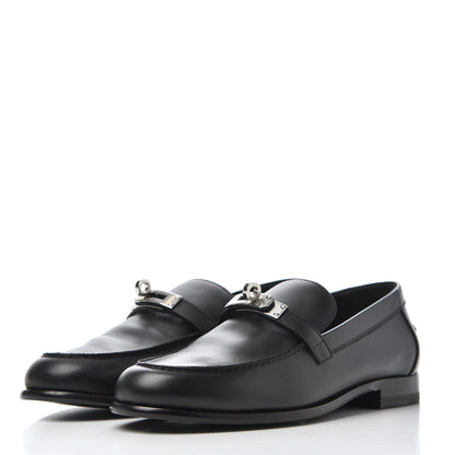 Hermes Calfskin Womens Destin Loafer 38 Black 3 of 14