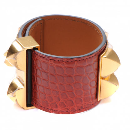Hermes Alligator Collier De Chien CDC Bracelet Rouge H Small 5 of 7