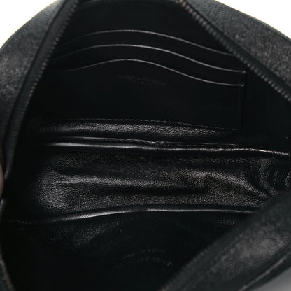 Saint Laurent Grain De Poudre Matelasse Monogram Mini Lou Camera Bag Black 5 of 9