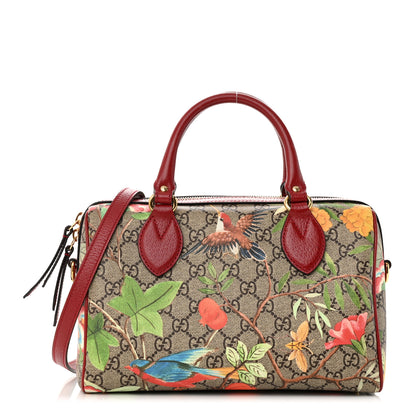 Gucci GG Supreme Monogram Tian Small Boston Beige Multicolor Red 1 of 15