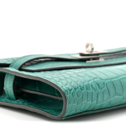 Hermes Matte Alligator Kelly To Go Wallet Malachite 11 of 12