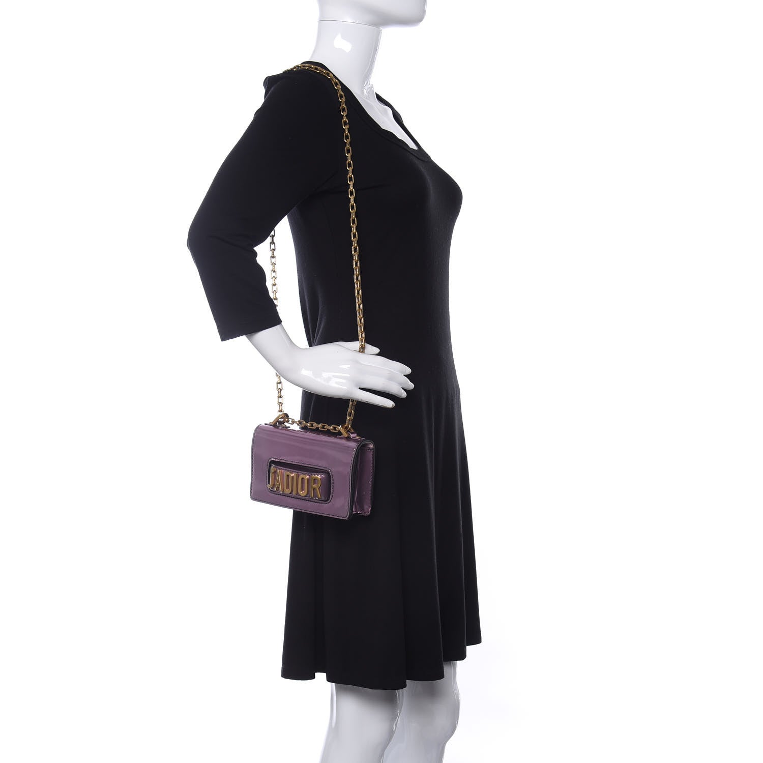 Christian Dior Metallic Calfskin J'Adior Mini Chain Flap Bag Pink 2 of 9