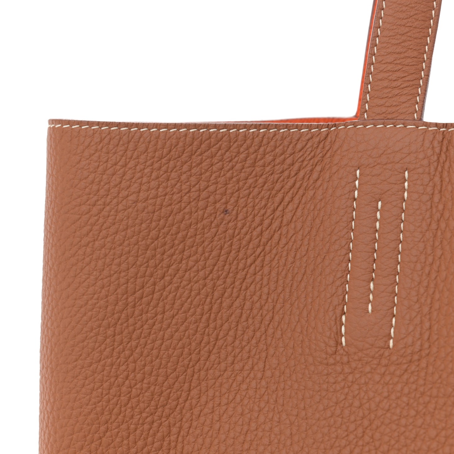 Taurillon Clemence Double Sens 45 Reversible Tote Orange Gold