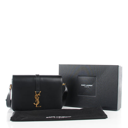 Saint Laurent Smooth Calfskin Medium Classic Monogram Universite Bag Black 6 of 11