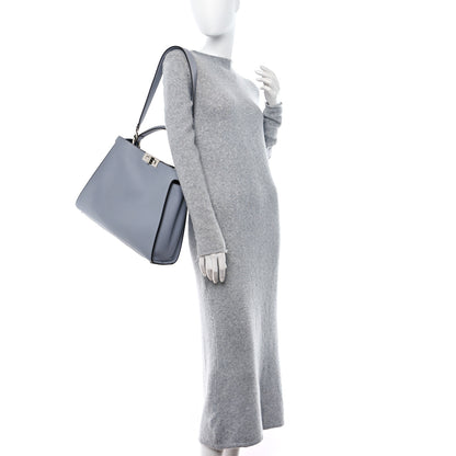 Fendi Vitello Tahiti Burro Large Peekaboo Iconic Essentially Satchel Ardesia Dark Blue 3 of 9