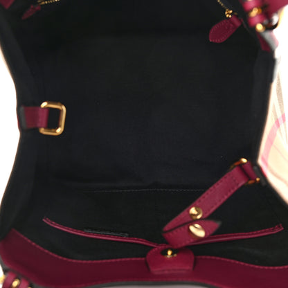 Burberry Grainy Calfskin House Check Small Canterbury Tote Berry Pink 5 of 10
