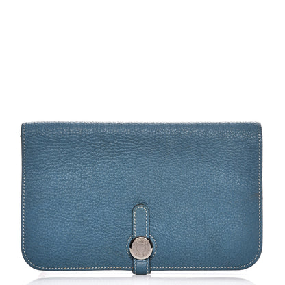 Hermes Togo Dogon Duo Wallet Blue Jean 1 of 7