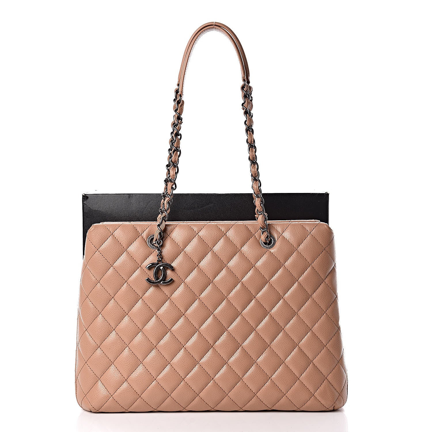 Chanel Caviar Quilted Large City Shopping Tote Beige 14 of 14