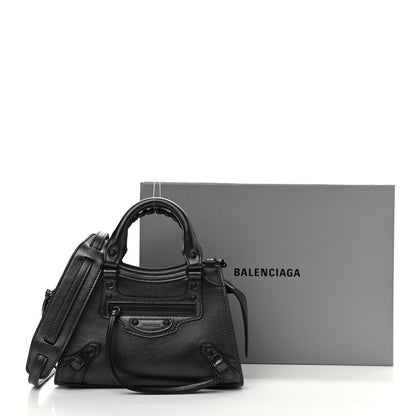Balenciaga Smooth Calfskin Neo Classic Black Hardware Mini City Gunmetal 10 of 10