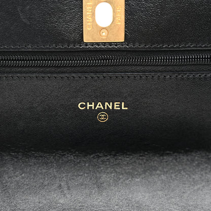 Chanel Lambskin Quilted Sweetheart Wallet On Chain WOC Black 6 of 14