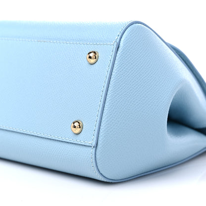 Dolce & Gabbana Dauphine Calfskin Miss Sicily Satchel Light Blue 8 of 9
